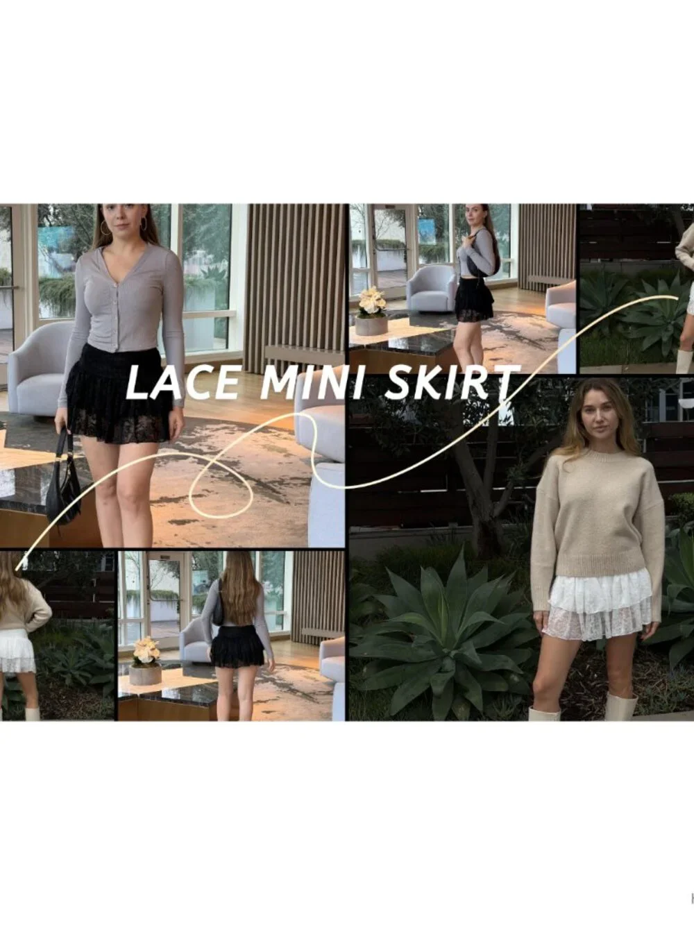 Y2K Lace Layered High Waist Ruffle Skort Mini Skirt with Built-in Shorts